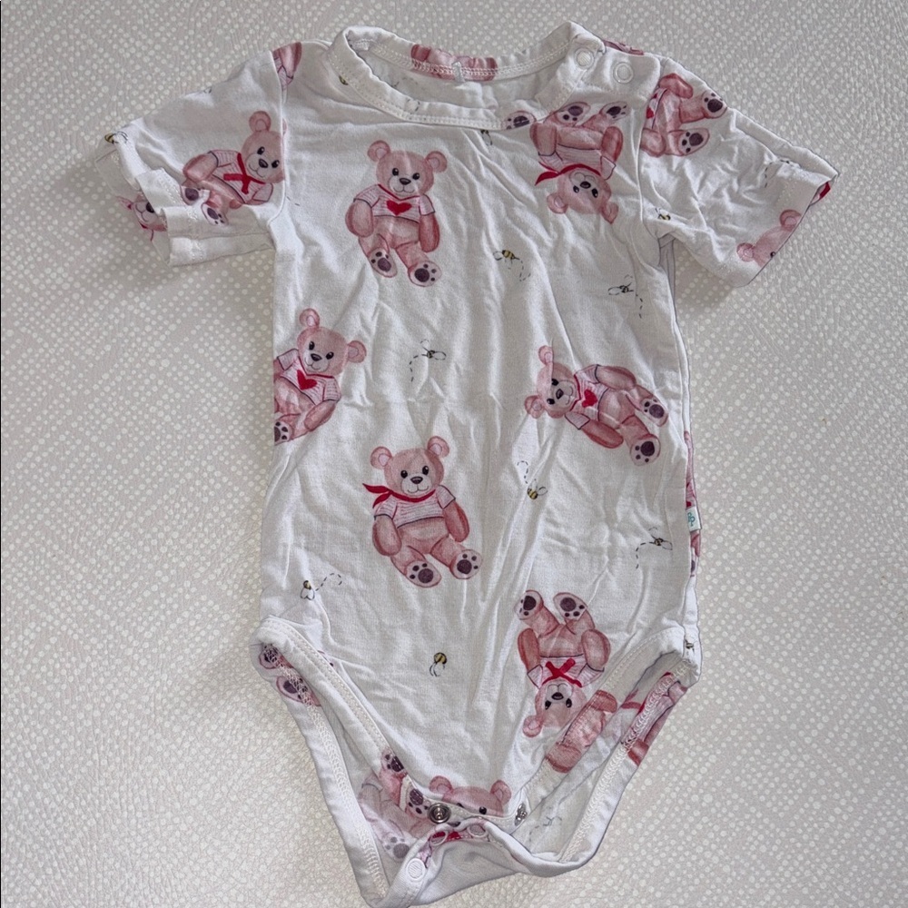 Posh Peanut Teddy Bear Print Kids One Piece 6-12M